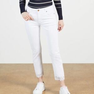 TED
BAKER Gold Bead Embroidered Hem Lillya Dainty Studded Jean retail $175 NWT